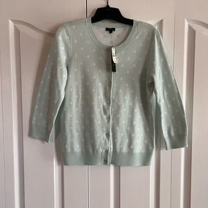 NWT Talbots mint green polka dot cardigan sweater size S